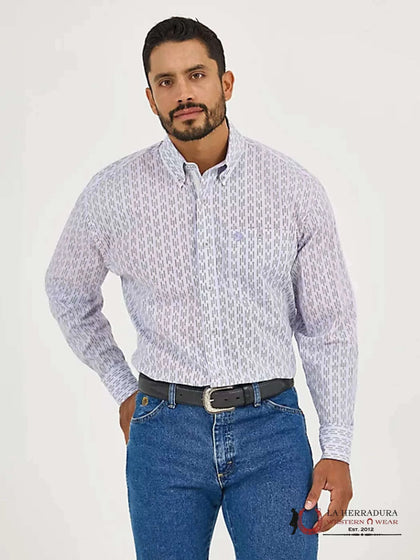 WRANGLER GEORGE STRAIT LONG SLEEVE BUTTON DOWN ONE POCKET SHIRT VIOLET FIT - 112365400