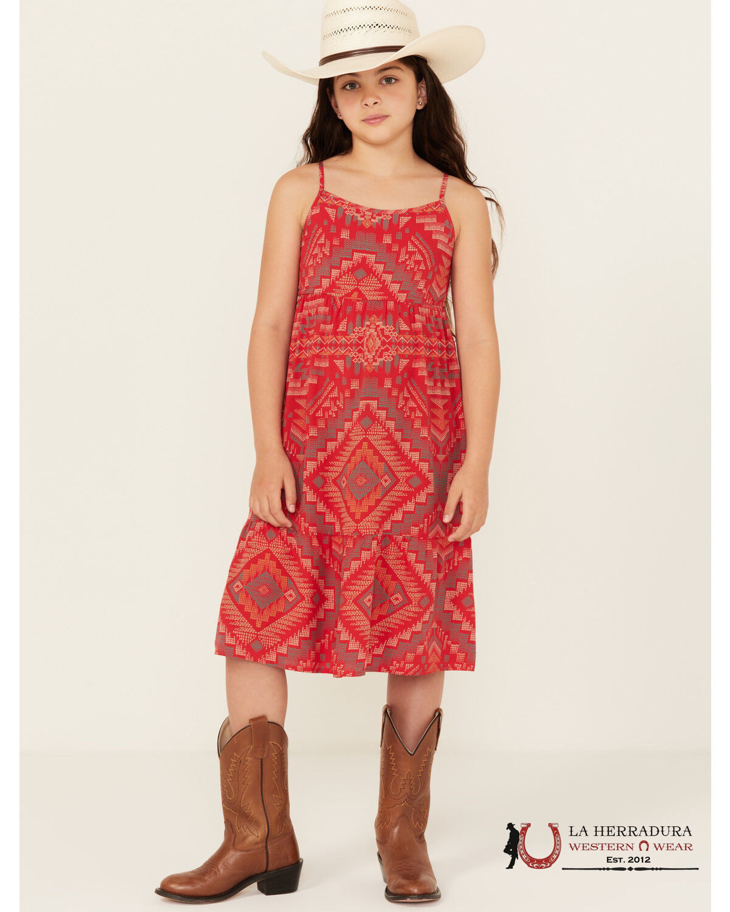 WRANGLER GIRL DRESS LONG RES AZTEC PRINT 112346572 NIÑAS