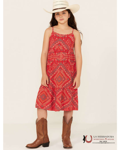 VESTIDO LARGO ROJO ESTAMPADO AZTECA WRANGLER GIRL 112346572