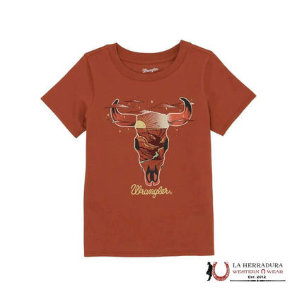 CAMISETA WRANGLER GIRL CUERNOS LARGOS NARANJA 112359406