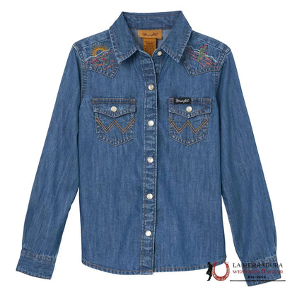 CAMISA DE MEZCLILLA WRANGLER PARA NIÑAS CON BOTONES 112344172