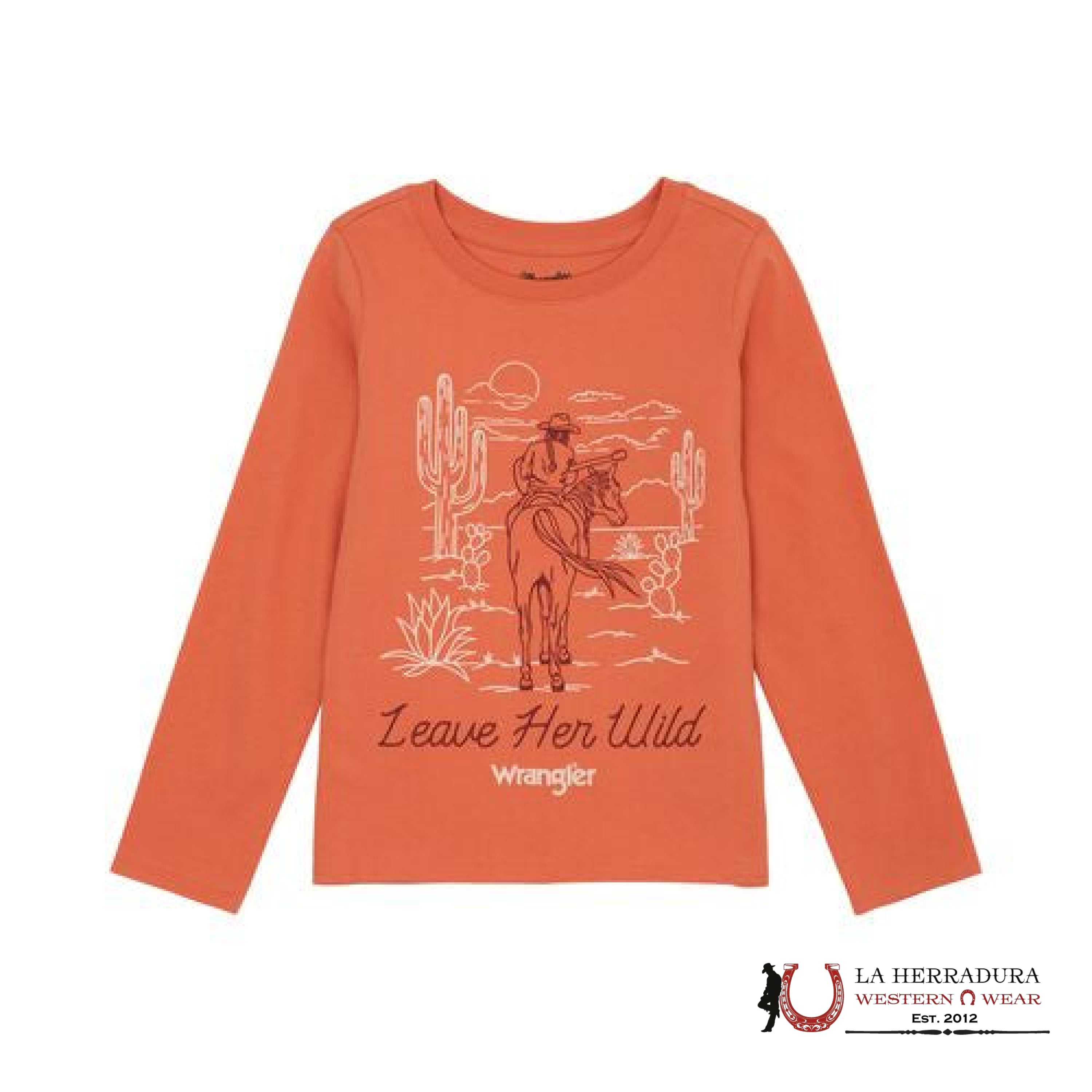 WRANGLER GIRLS CORAL LEAVE HER WILD LOGO TOP 112359417 NIÑAS