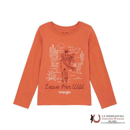 WRANGLER NIÑAS CORAL DEJA QUE SEA SALVAJE LOGO TOP 112359417