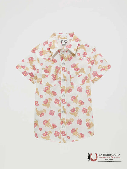 Wrangler Niñas Floral Vaquera Manga Corta Blanco 112364317