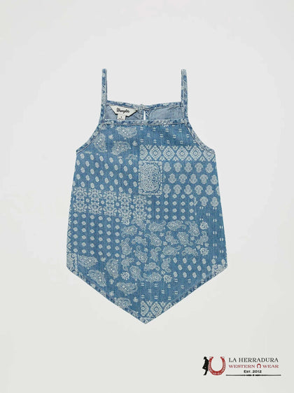 CAMISETA SIN MANGAS PAISLEY CON DOBLEZ DE PAÑUELO WRANGLER PARA NIÑA 112365061