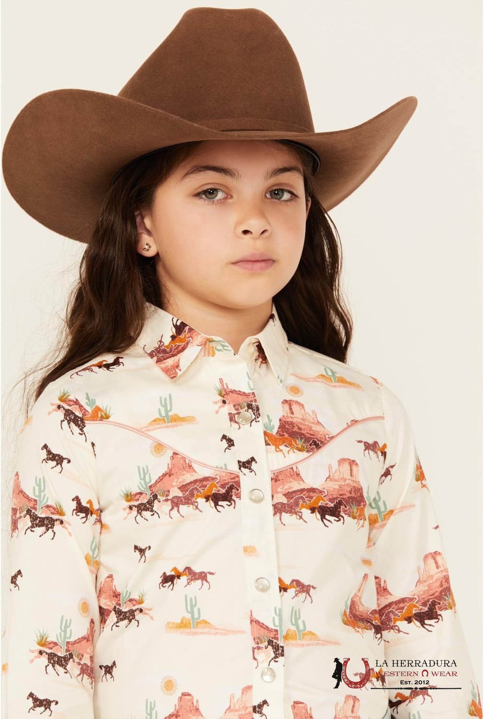 WRANGLER GIRLS WESTERN SNAP TOP 112353033 NIÑAS