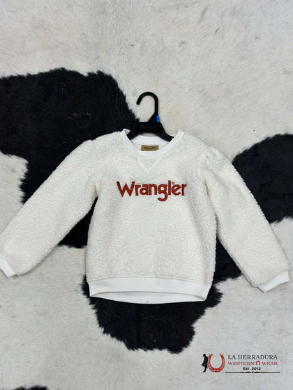 Wrangler Girls White Sherpa Red Logo Pullover 112317732