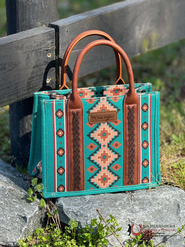 WRANGLER GREEN AZTEC HAND BAG