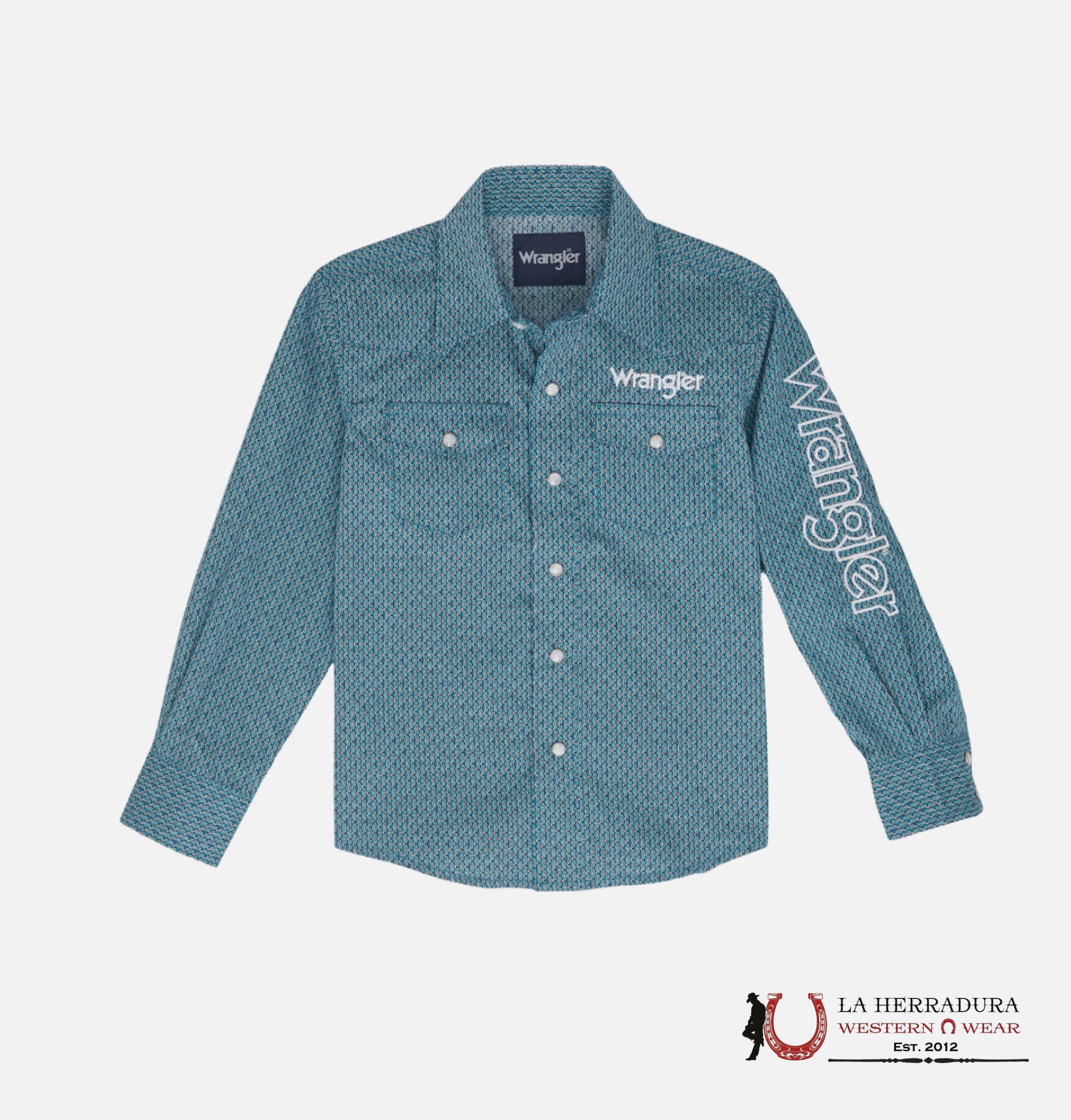 Wrangler Green With Western Print Long Sleeve Boys 112352445 NIÑOS