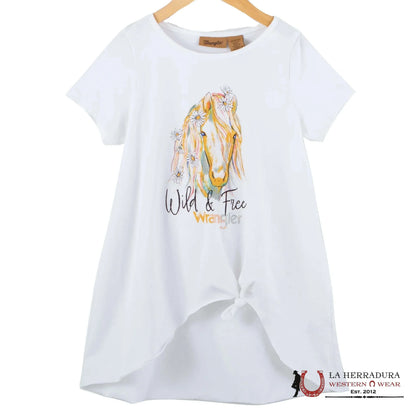 Wrangler Niñas Camiseta-Top "Wild and Free" Blanco 112329224