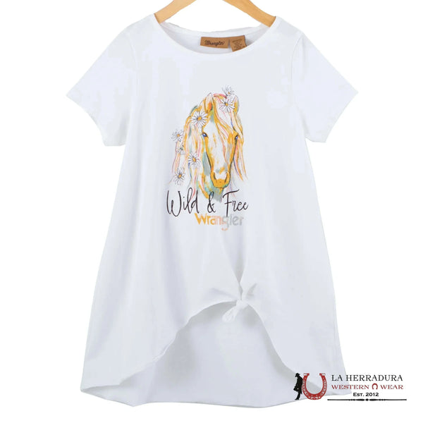 Wrangler Kids T-shirt-Girls “Wild and Free” Top White 112329224