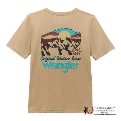 WRANGLER KIDS TEE- COLORFUL SUNSHINE MOUNTAIN BULL SS 112354202