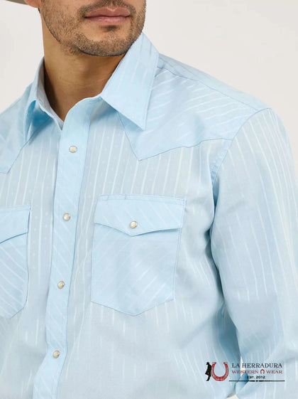 CAMISA WRANGLER AZUL CLARO CORTE CLÁSICO -75222BL