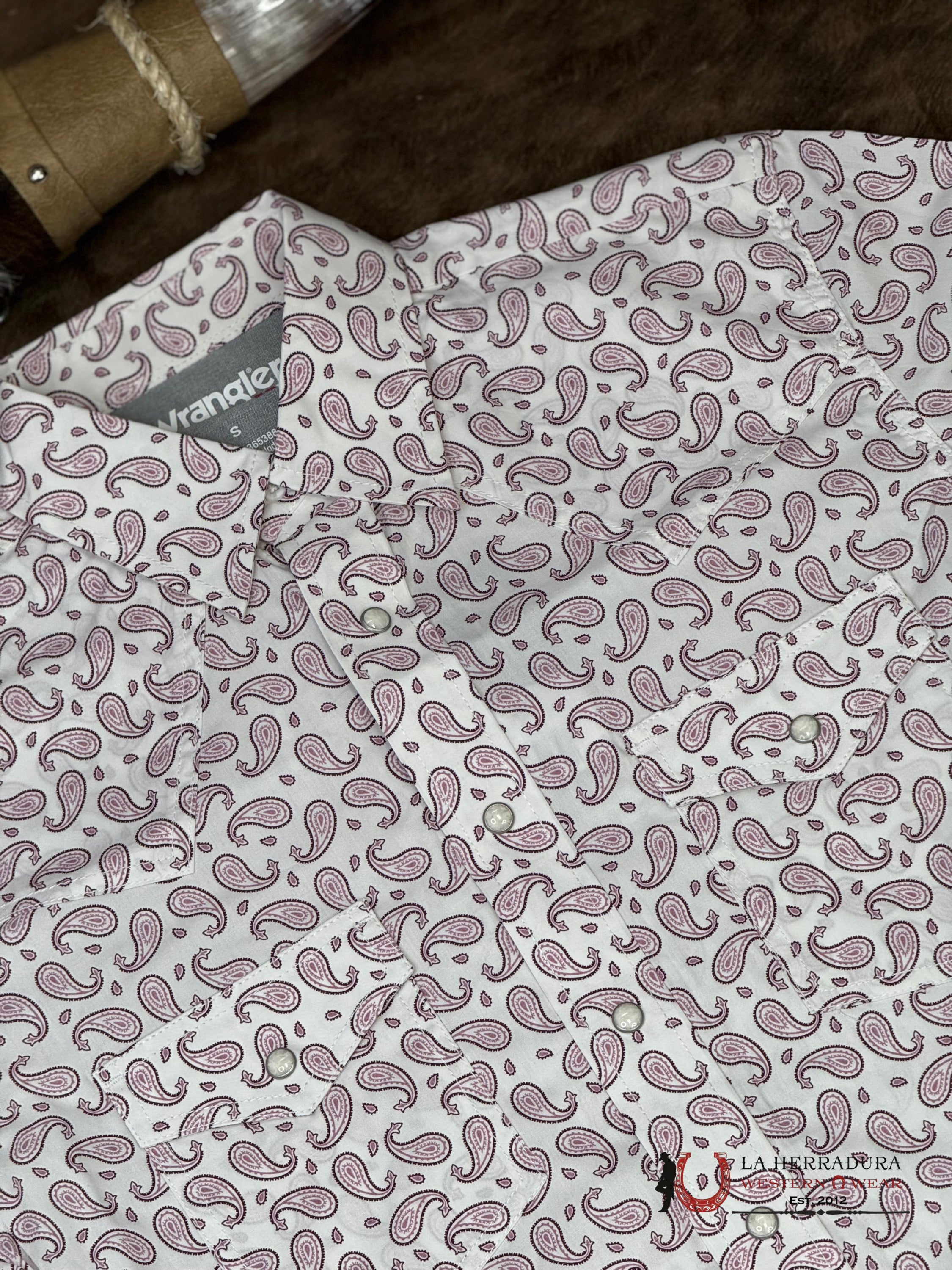 WRANGLER Lilac Purple With Western Print Long Sleeve Shirt - 5388 ROPA HOMBRES