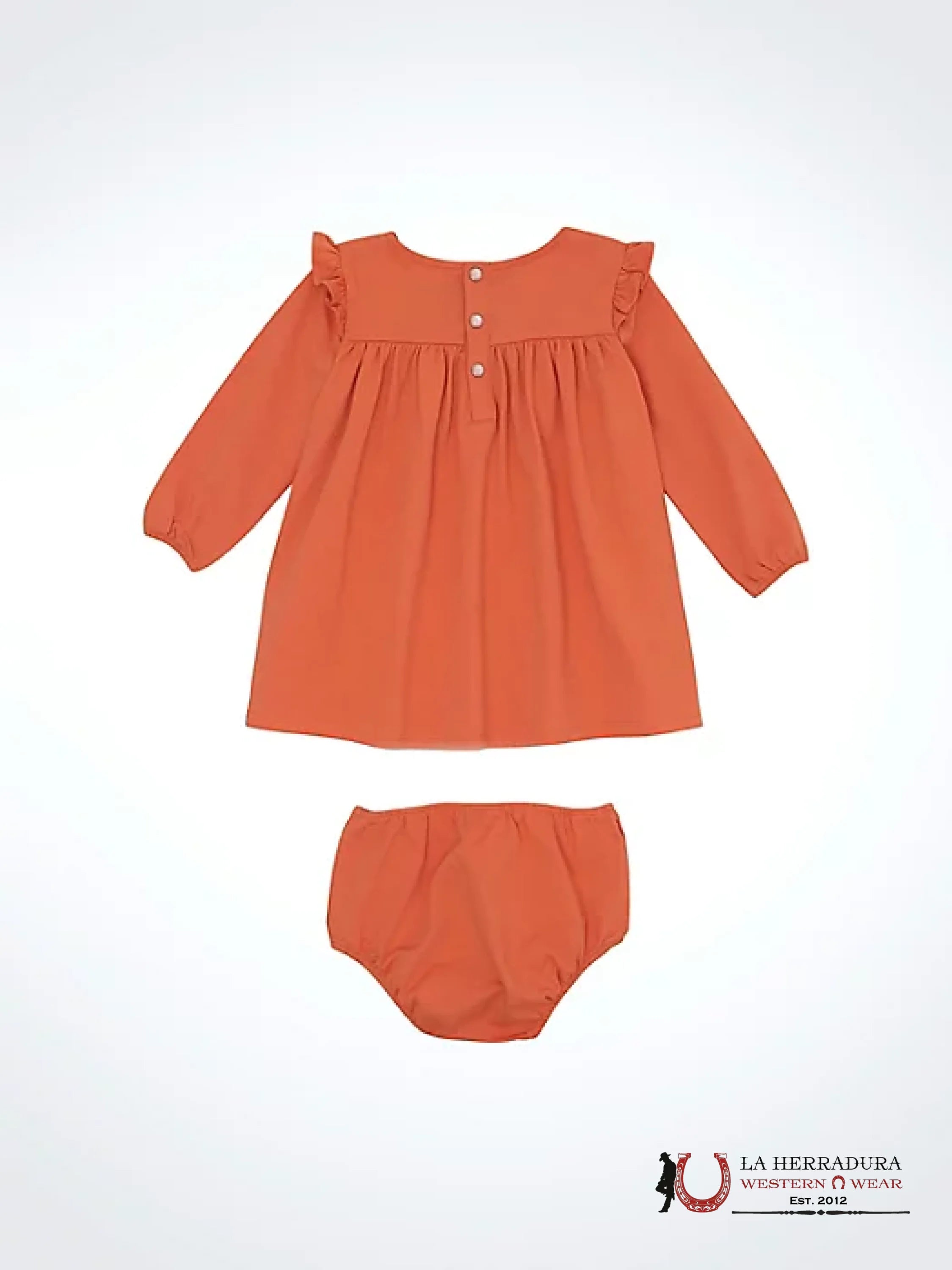 Wrangler Little Girl’s Western Print Trapeze Dress Coral Niños