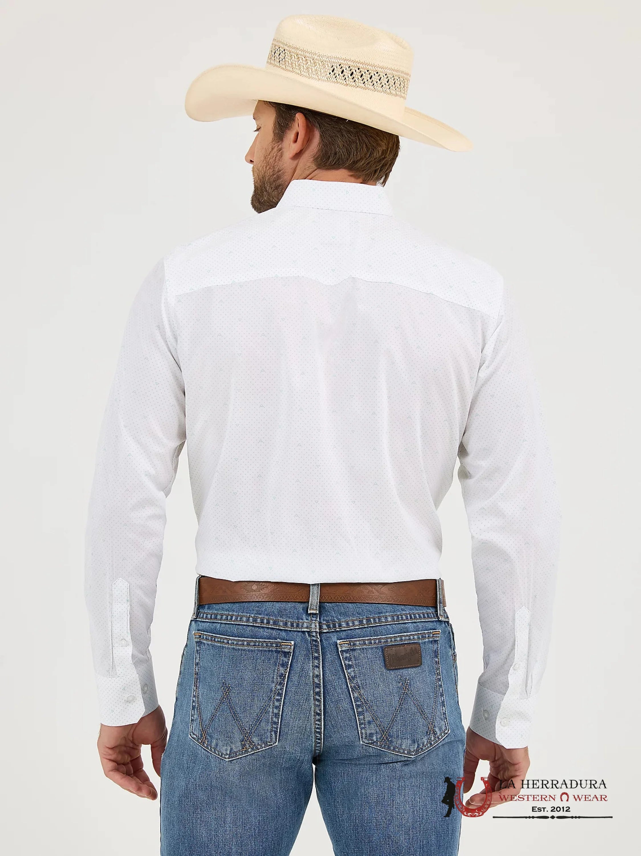 Wrangler Men Ceramic White Dot Long Sleeve Shirt - 5607 ROPA HOMBRES