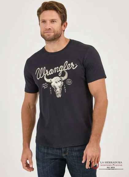 CAMISETA WRANGLER HOMBRE NEGRA LONGHORN 112361849
