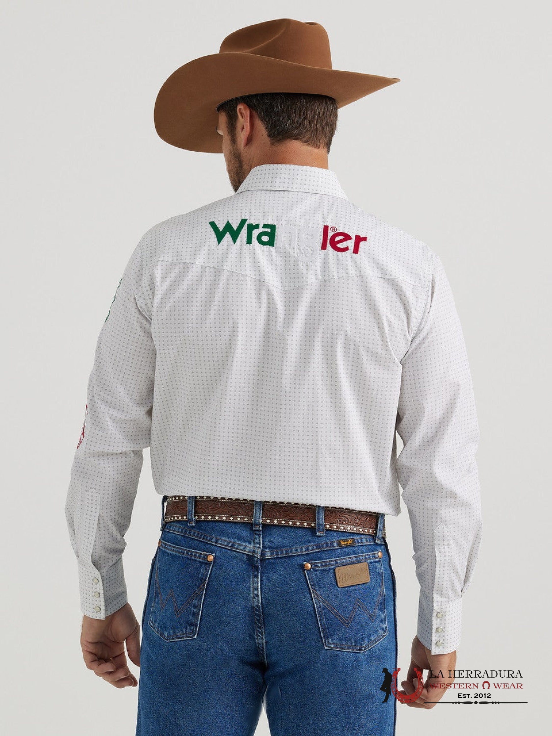 Wrangler Men White/GRAY Long Sleeve Shirt - 6222 ROPA HOMBRES