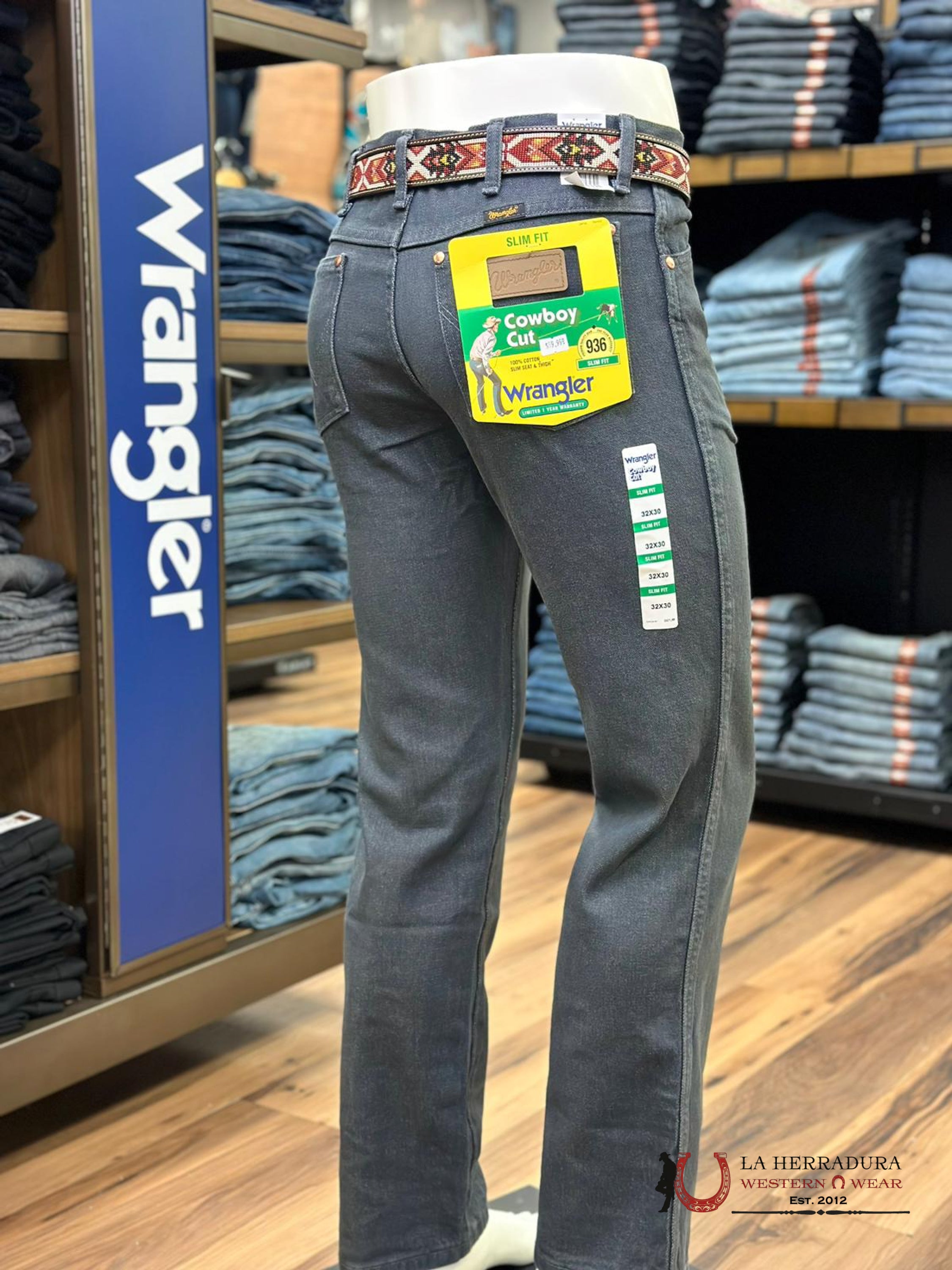 Wrangler Men’s Jeans Cowboy Cut Slim Fit Charcoal Gray 936Chg