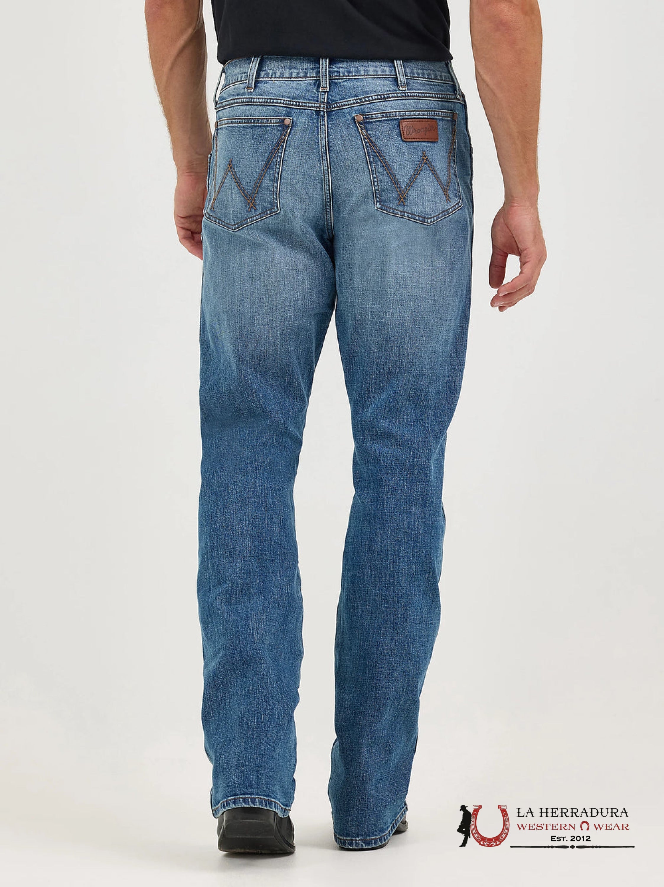 WRANGLER MEN’S JEANS RETRO RELAXED BOOT DARK BLUE WASH 112367677 WRANGLER JEANS