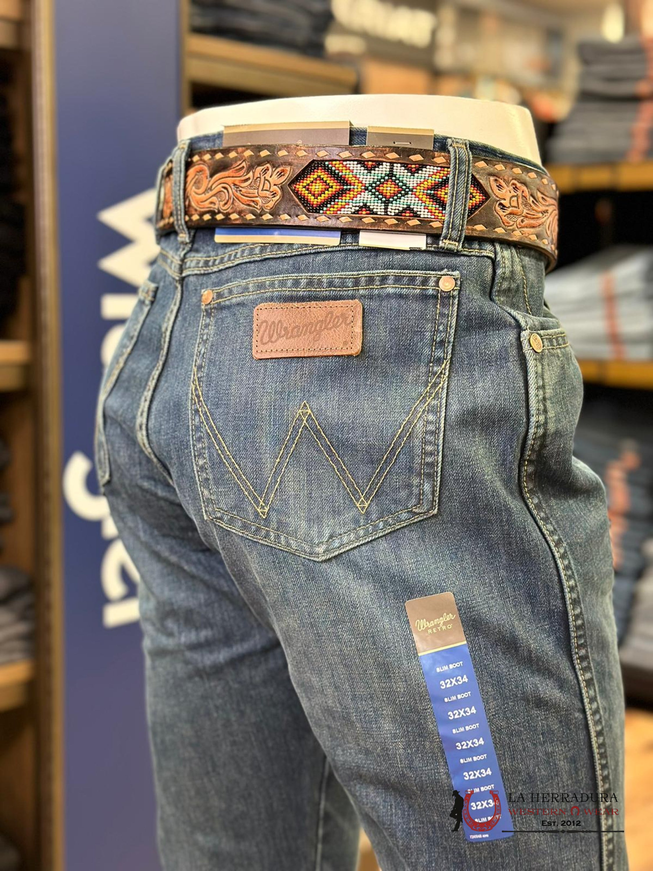 Wrangler Men’s Jeans Retro Slim Boot River Wash 1077Mwzrw