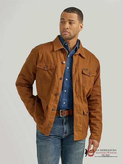 Chaqueta de granja Wrangler de lona forrada para hombre estilo Western en Hay Bale 112352842