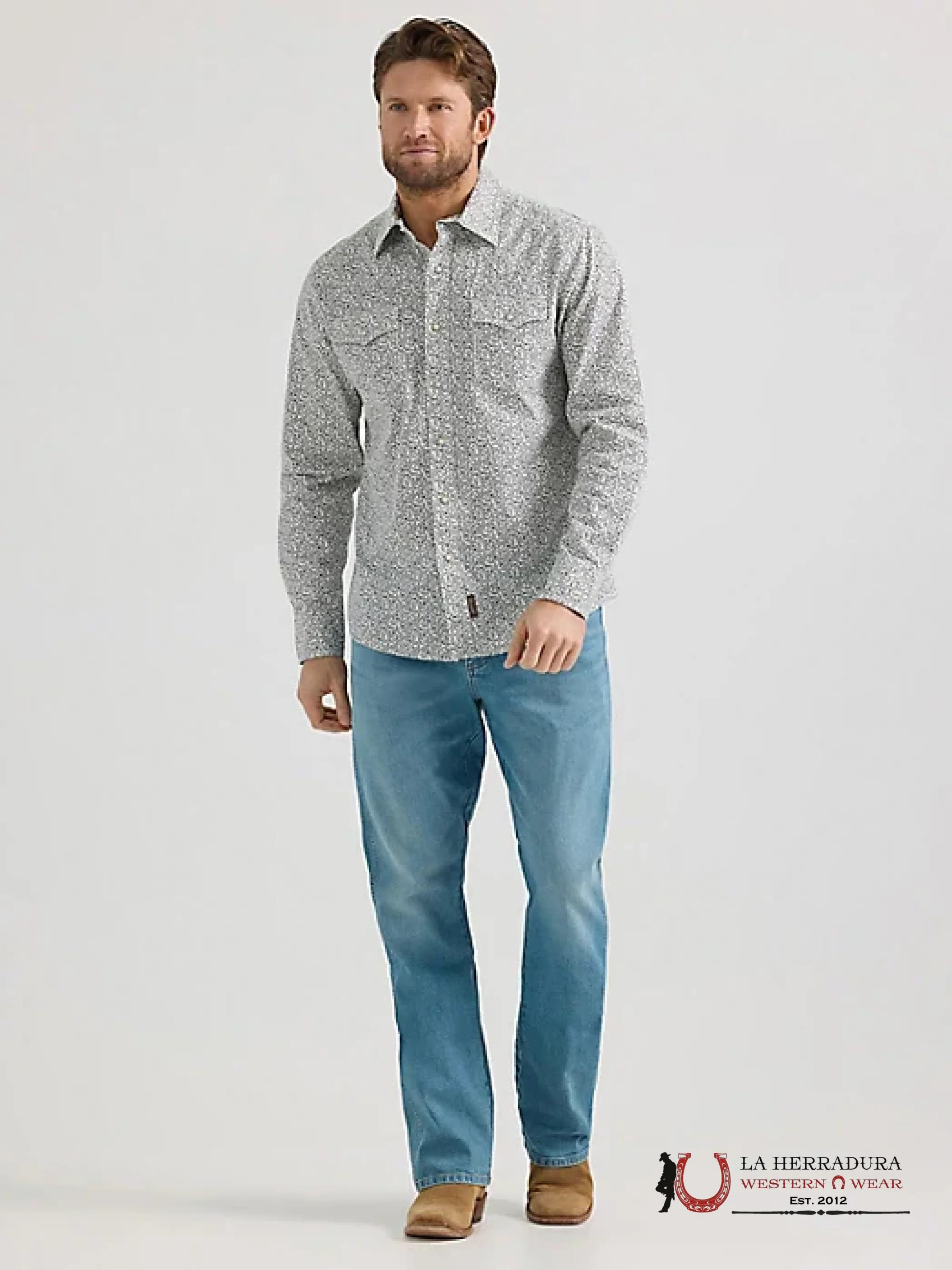 Wrangler Modern Fit Grey Vines Ropa Hombres