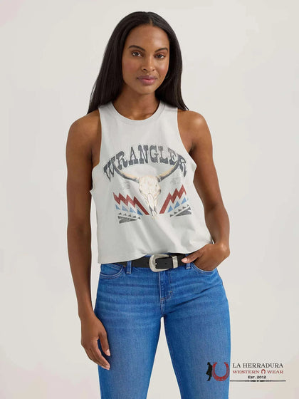 Wrangler Offwhite With Longhorn Tank Top