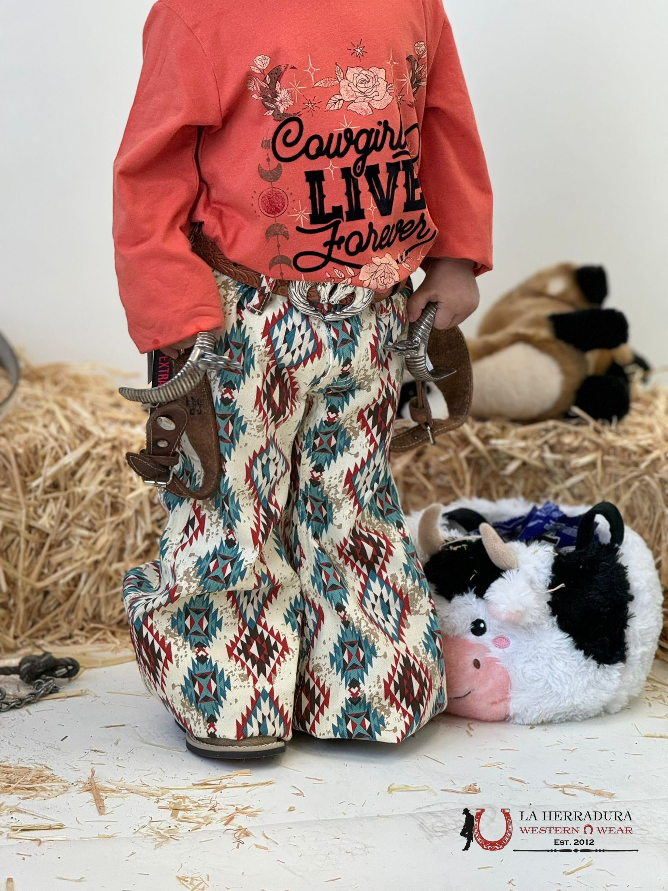 Wrangler Orange Long Sleeve Print Niños