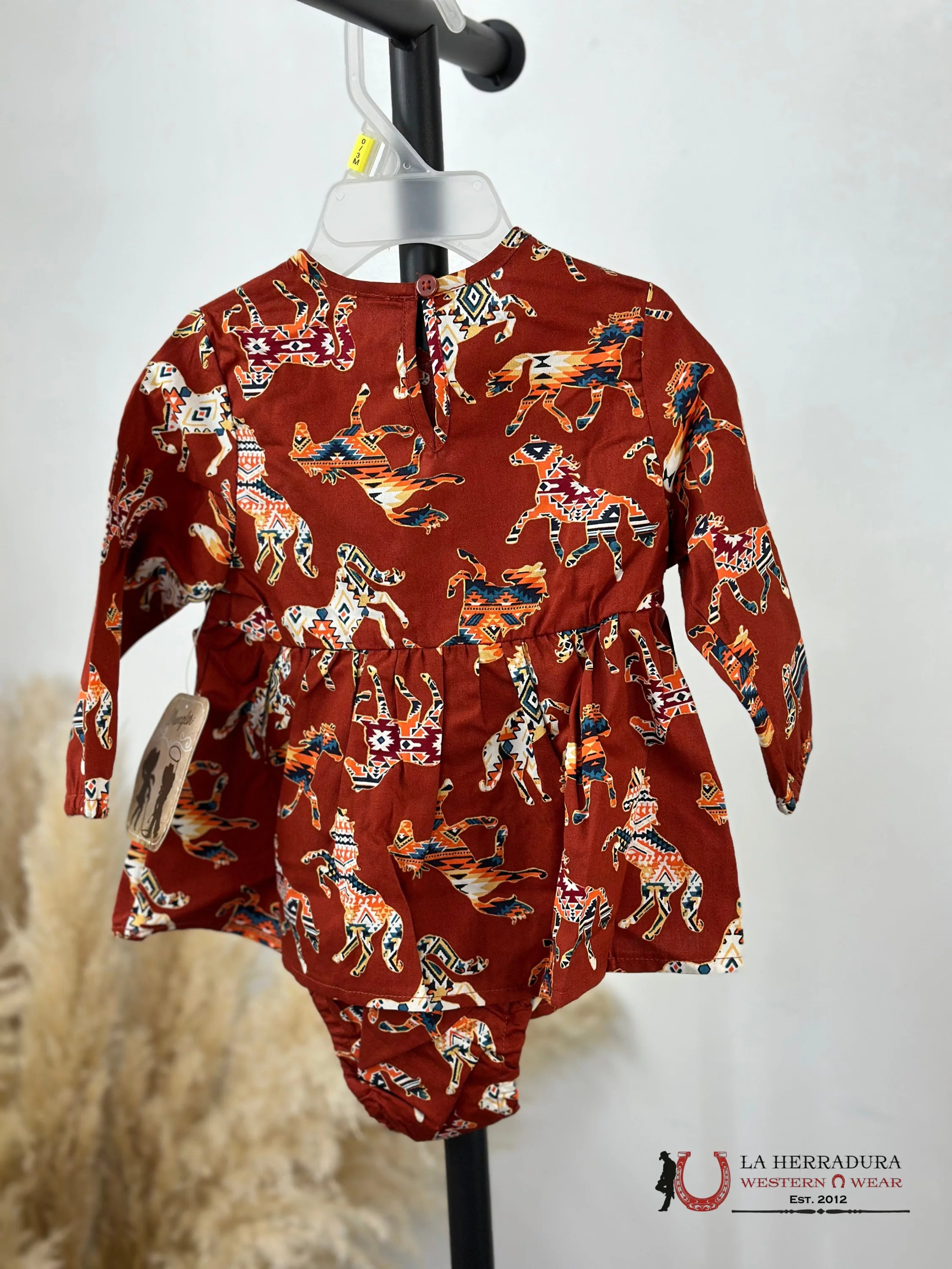 Wrangler Orange Western Print Dress Niños