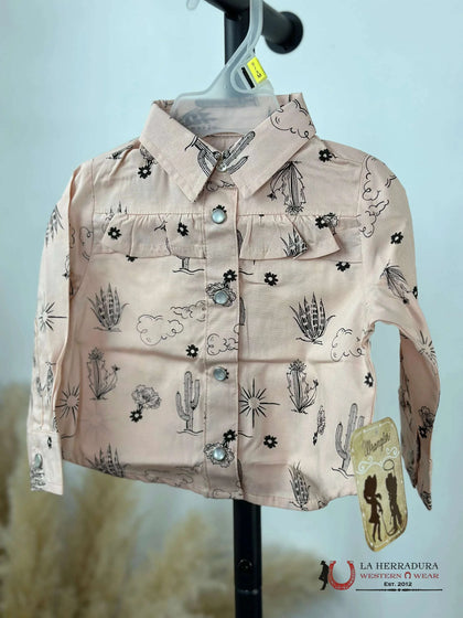 WRANGLER PINK WESTERN PRINT LONG SLEEVE 112353155