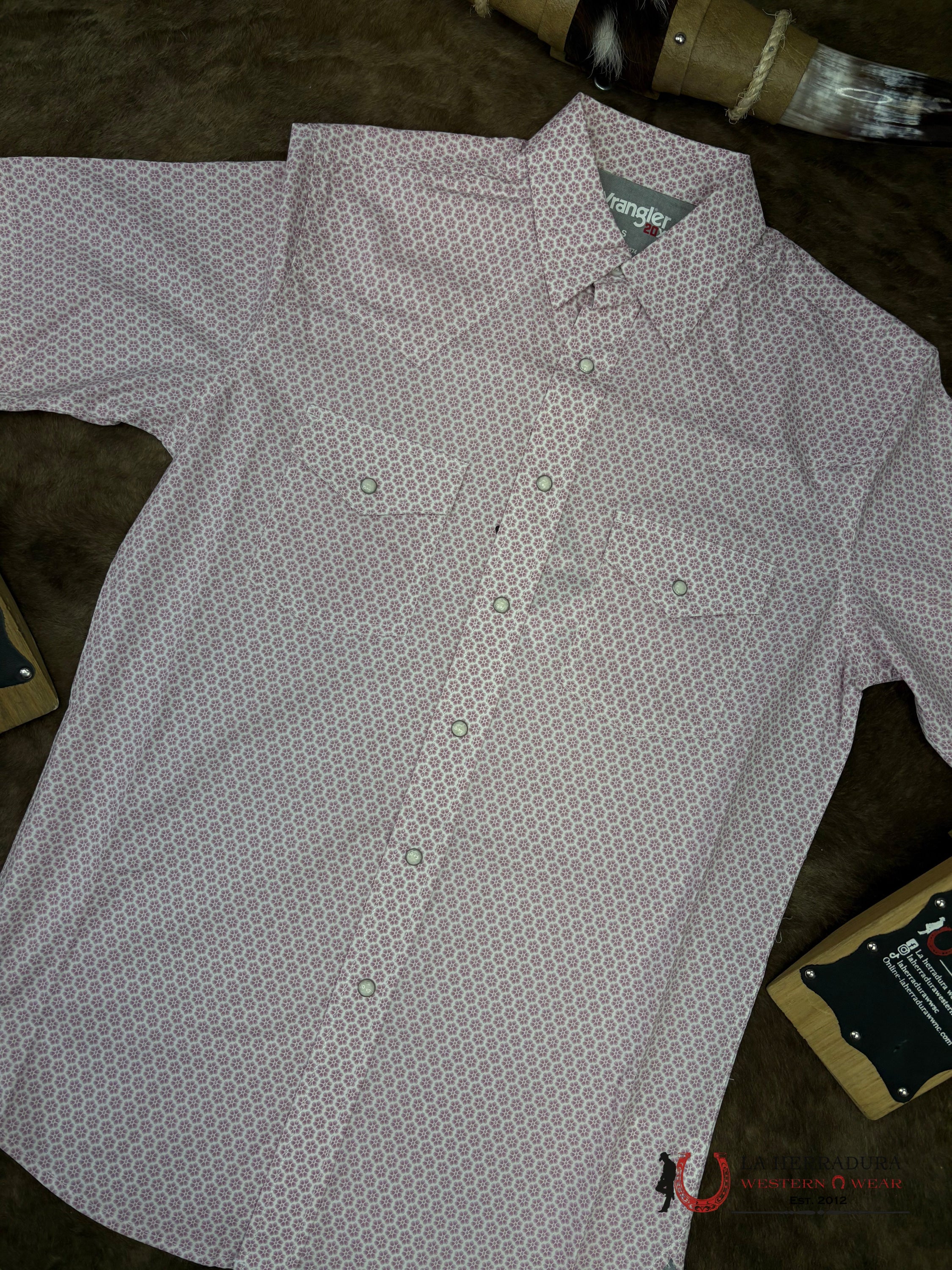 WRANGLER Pink With Floral Short Sleeve Shirt Men - 5374 ROPA HOMBRES