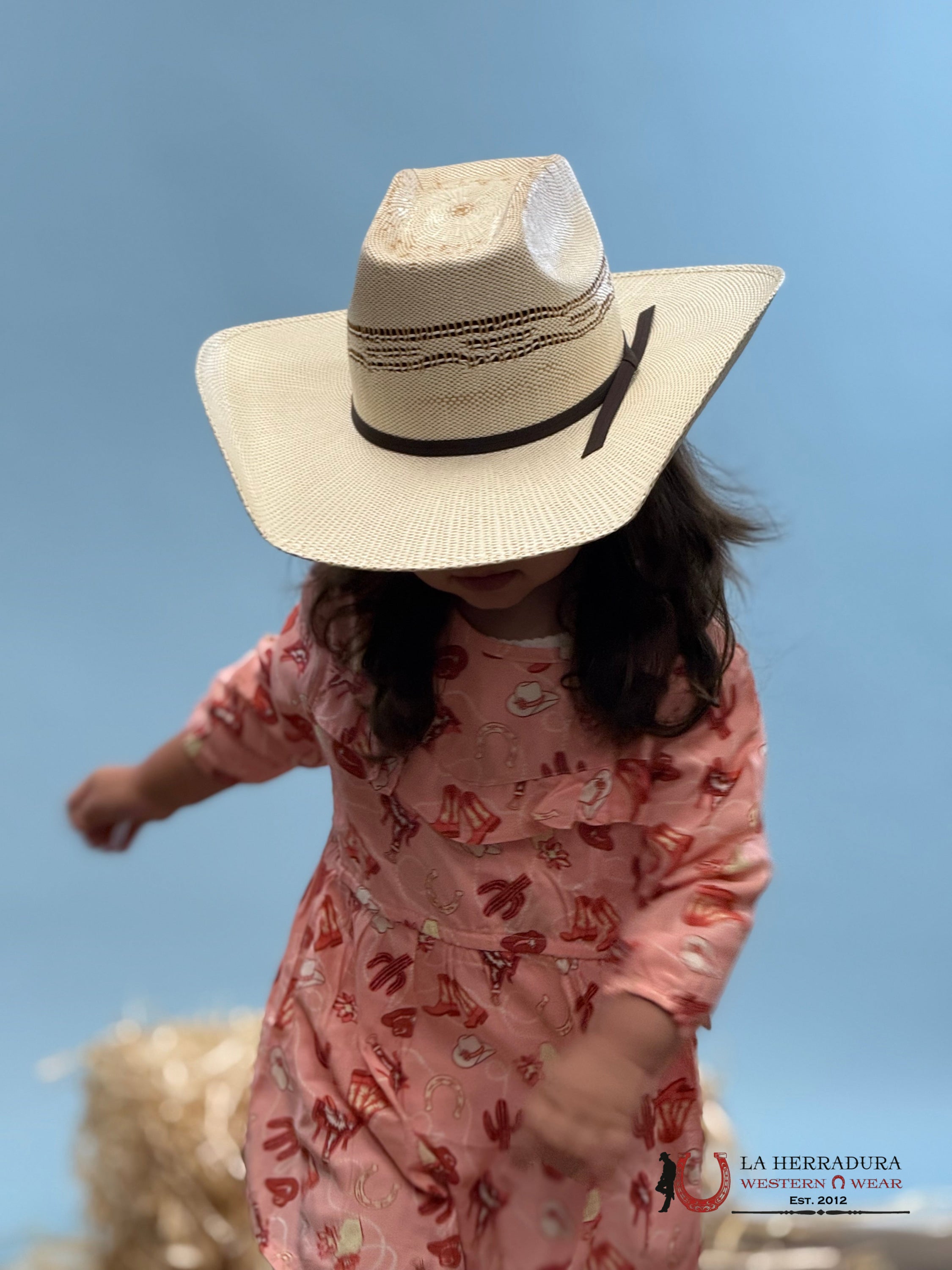 Wrangler Pink With Western Print Long Sleeve Dress NIÑOS