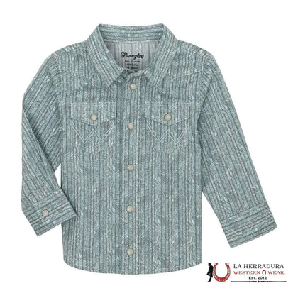 WRANGLER CUADROS AZUL AGUA ESTAMPADO MANGA LARGA 112359675