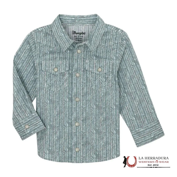 WRANGLER CUADROS AZUL AGUA ESTAMPADO MANGA LARGA 112359675
