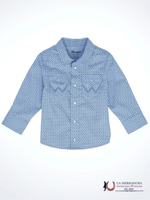 WRANGLER CUADROS AZUL CLARO ESTAMPADO MANGA LARGA 112352740