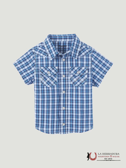 WRANGLER CUADROS AZUL BEBÉ ESTAMPADO MANGA CORTA 112346300