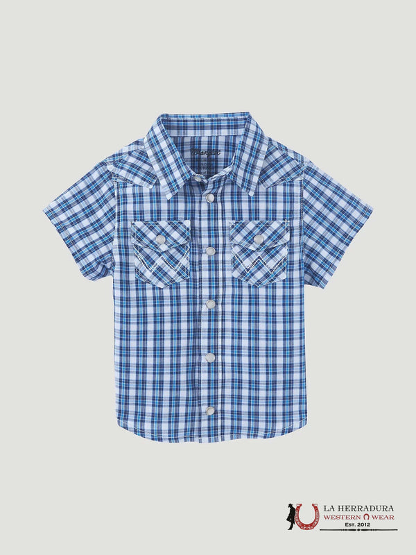WRANGLER CUADROS AZUL BEBÉ ESTAMPADO MANGA CORTA 112346300