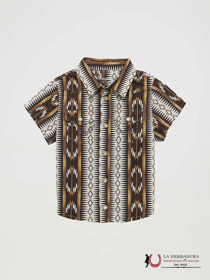 WRANGLER PLAID BEBÉ ESTAMPADO MARRÓN MANGA CORTA 112365634