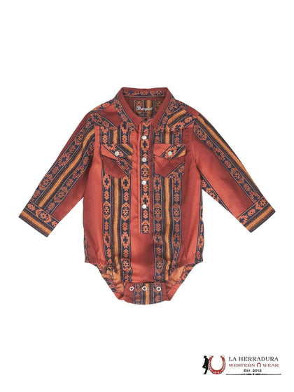 CAMISA MANGA LARGA WRANGLER DE CUADROS ESTAMPADO NARANJA BEBÉ 112352766