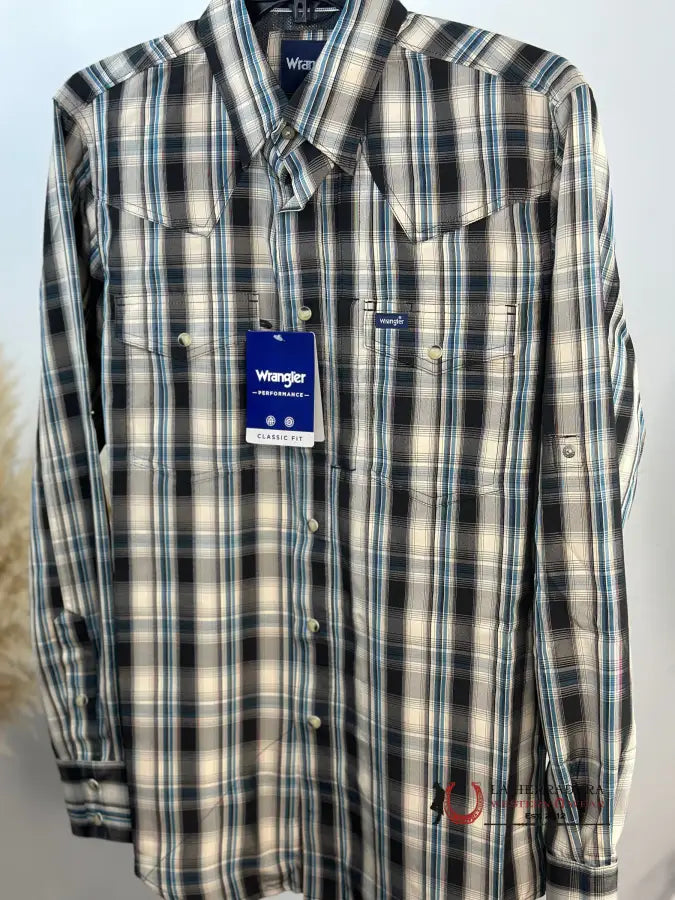 Wrangler Plaid Sand Snap Long Sleeve Shirt Ropa Hombres