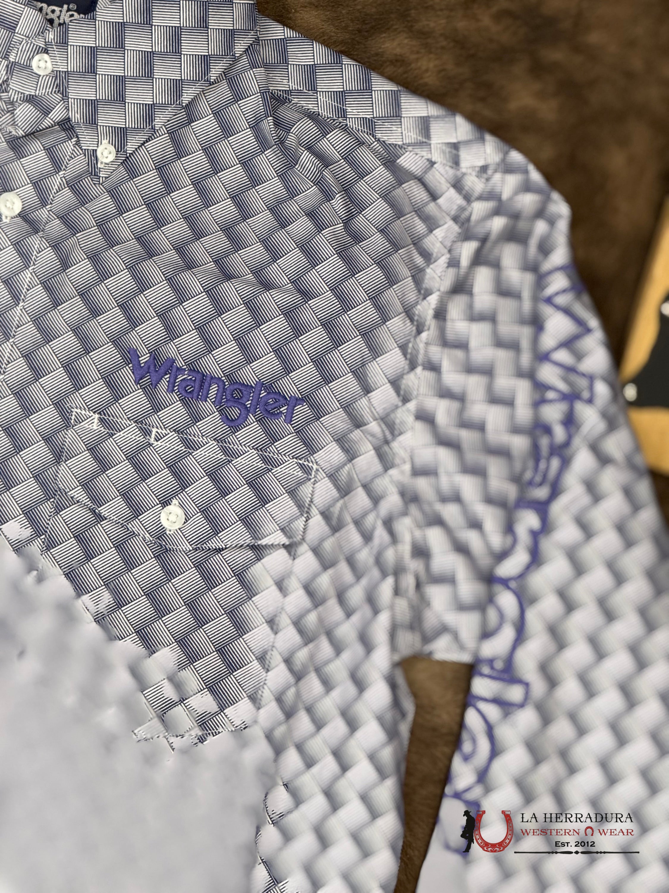 WRANGLER Purple Long Sleeve Shirt With Squares - 5838 ROPA HOMBRES