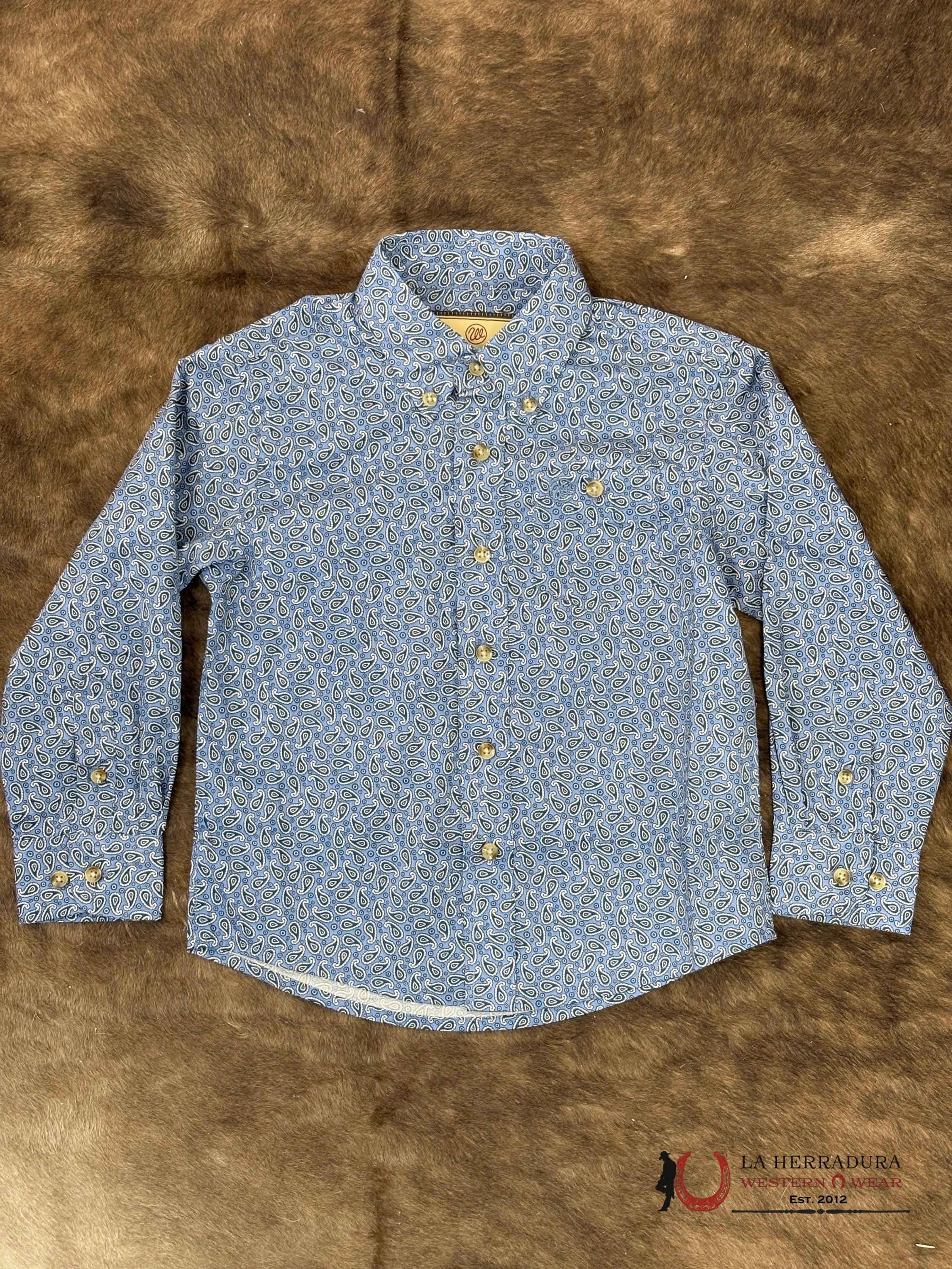 Wrangler Purple With Western Print Long Sleeve Boys - 5856 NIÑOS