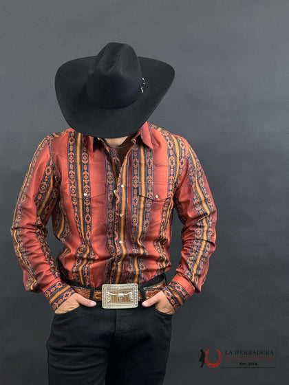 WRANGLER RED CHECOTAH SNAP LONG SLEEVE SHIRT 1473
