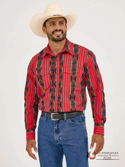 WRANGLER ROJO MANGA LARGA CON ESTAMPADO AZTECA - 112365885