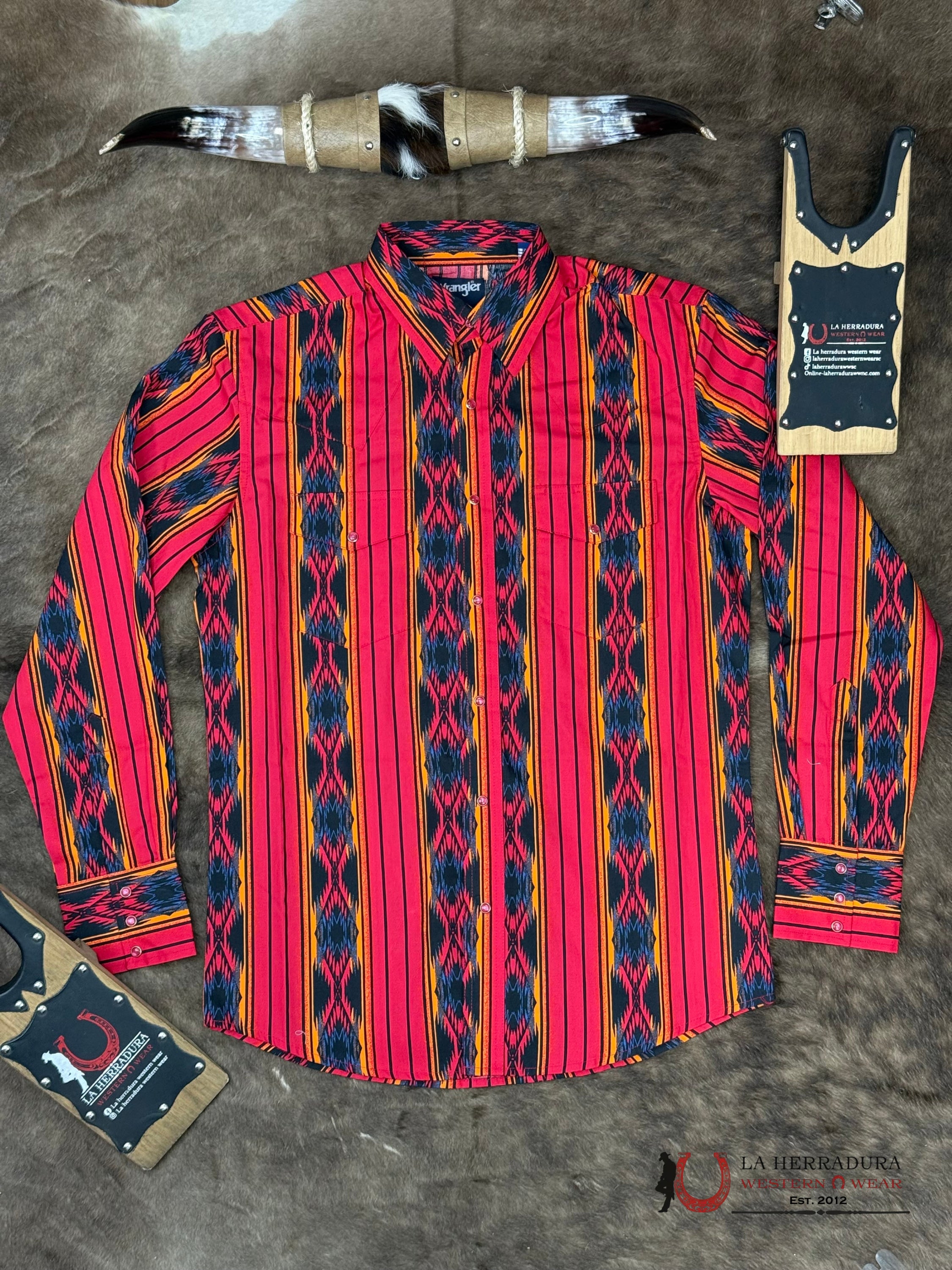 WRANGLER Red Long Sleeve With Aztec Print - 5885 ROPA HOMBRES