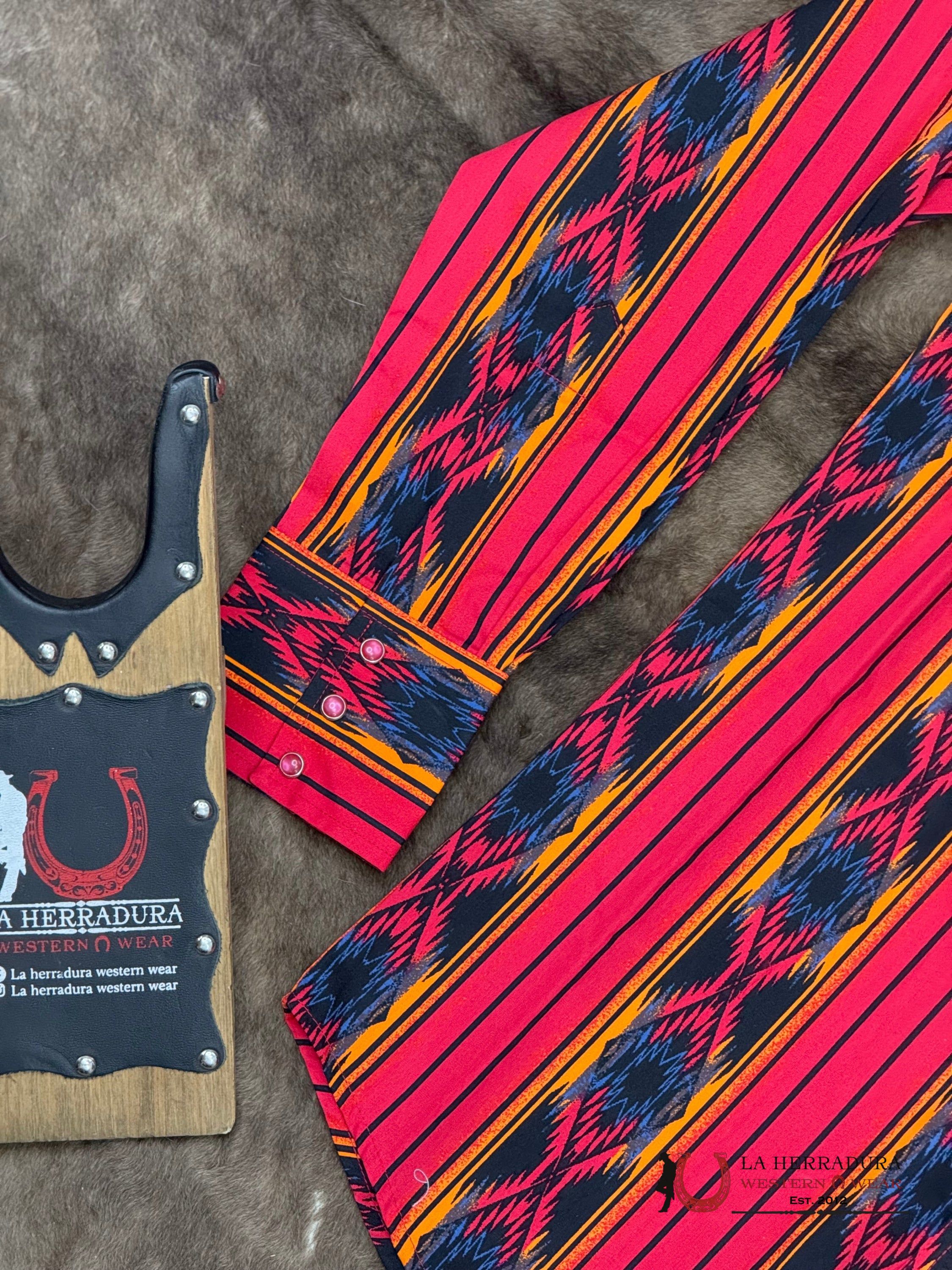 WRANGLER Red Long Sleeve With Aztec Print - 5885 ROPA HOMBRES