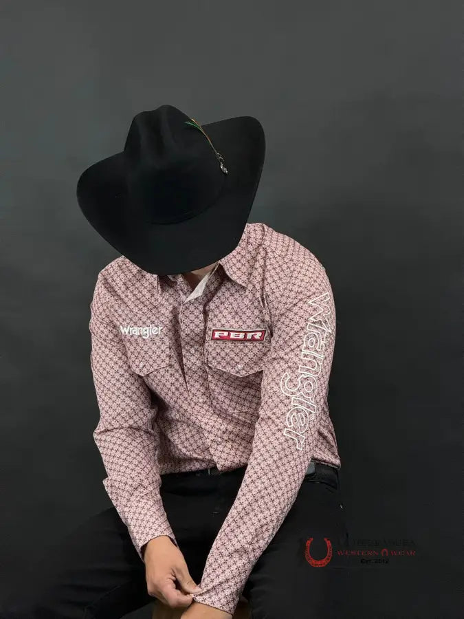 Wrangler Red Pbr Long Sleeve Shirt Ropa Hombres