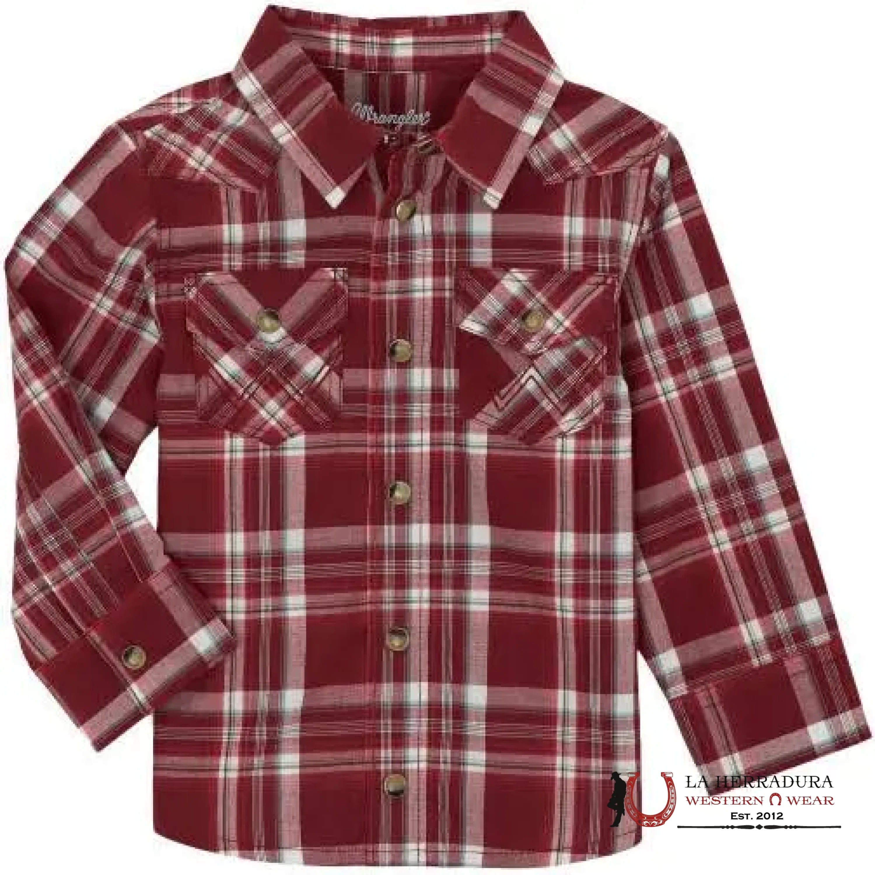 Wrangler Red With Western Print Long Sleeve Boys 112359598 NIÑOS