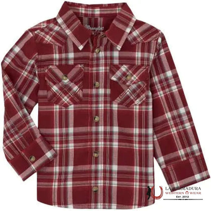Wrangler Red With Western Print Long Sleeve Boys 112359598